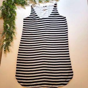 LOFT Ann Taylor Black & Cream Stripe Tank Top Dress